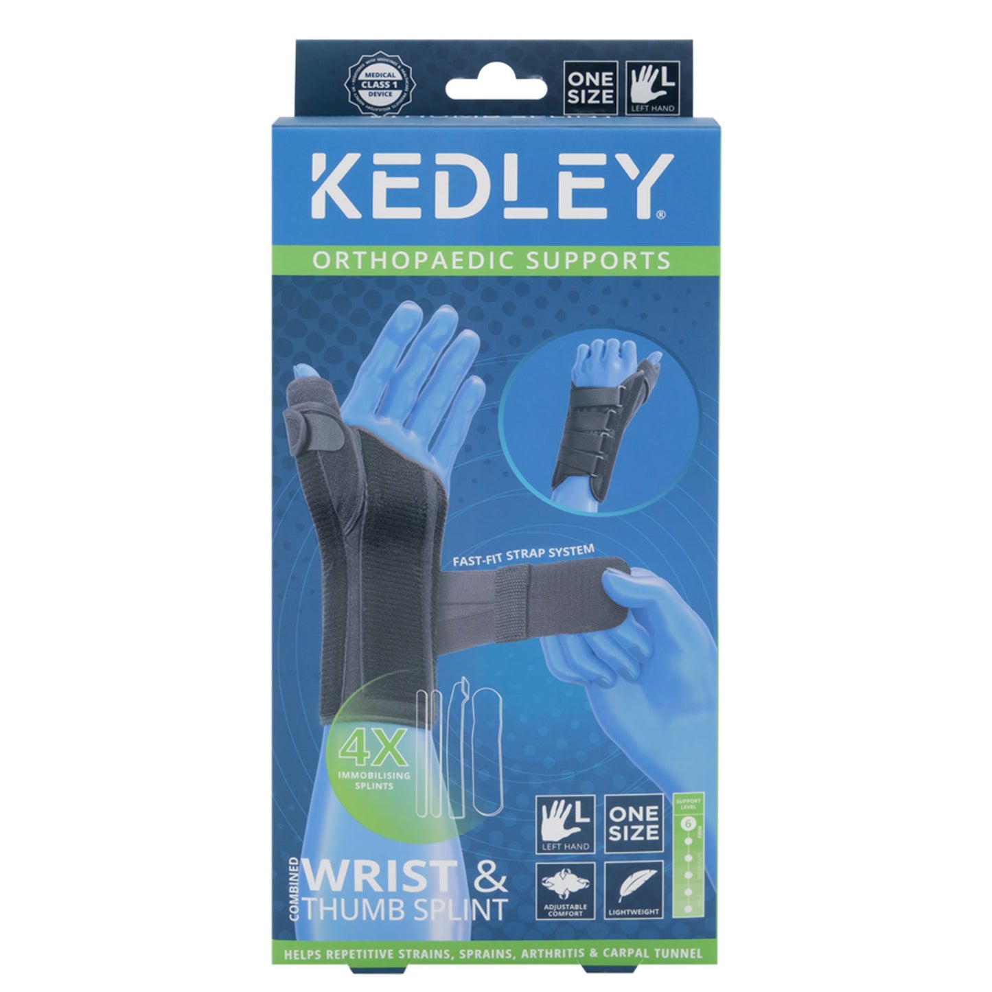 Kedley Advanced Wrist & Thumb Splint (Left Hand)